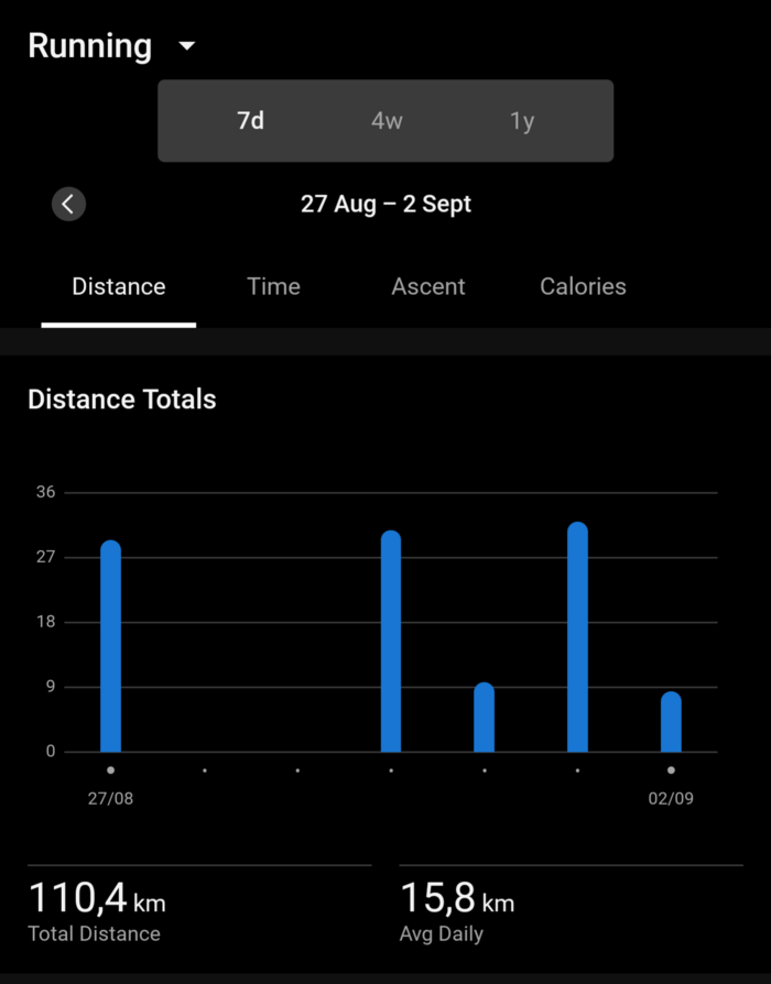Screenshot of Garmin Connect