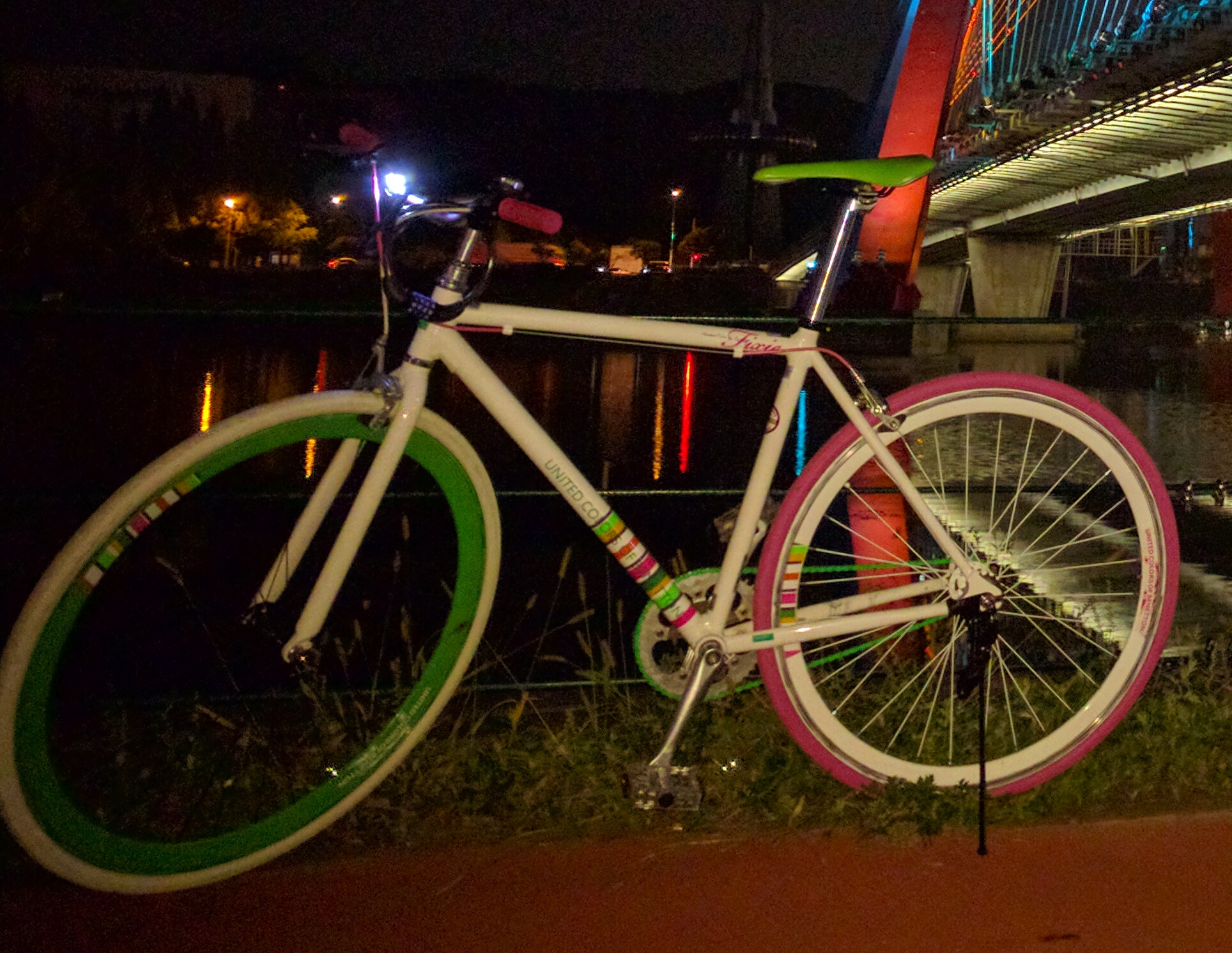 My bike in South Korea, by a river