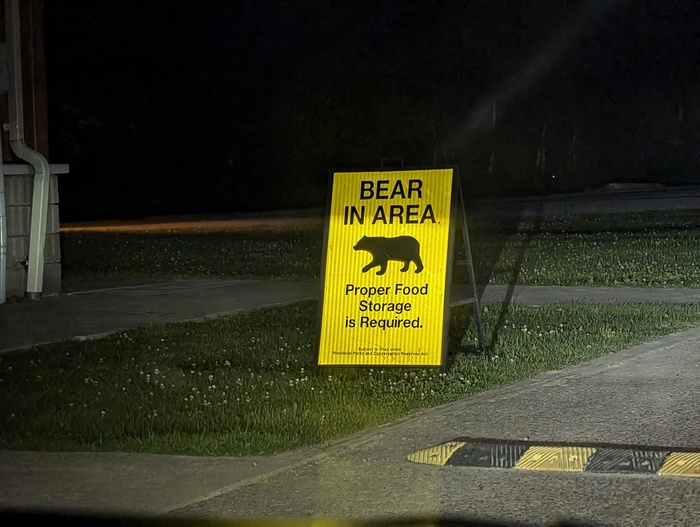 A sign that warns about bears