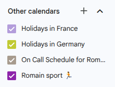 Screenshot of Google Calendar