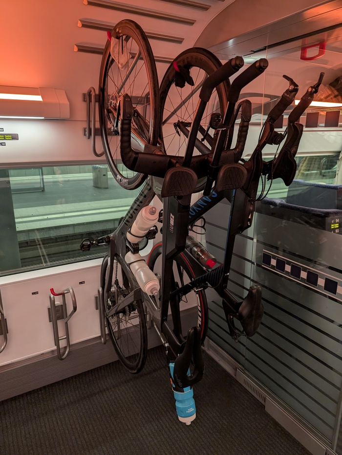 Photo of our bikes on the train