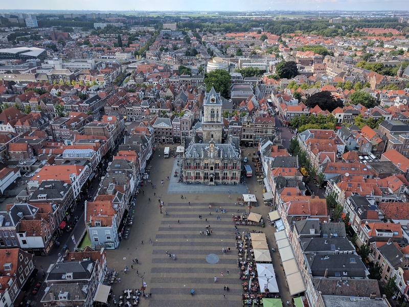 View the top of Delft's church
