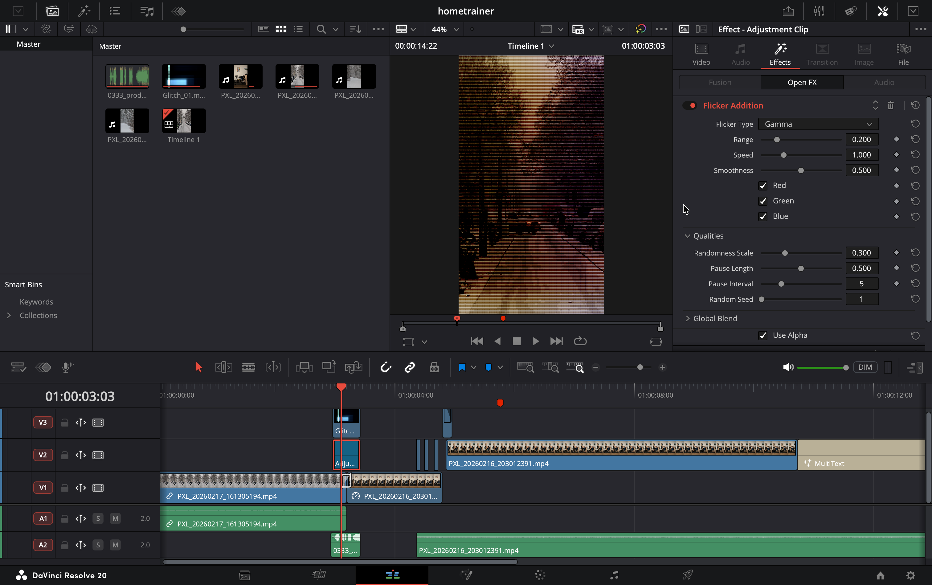 Screenshot of Davinci Resolve
