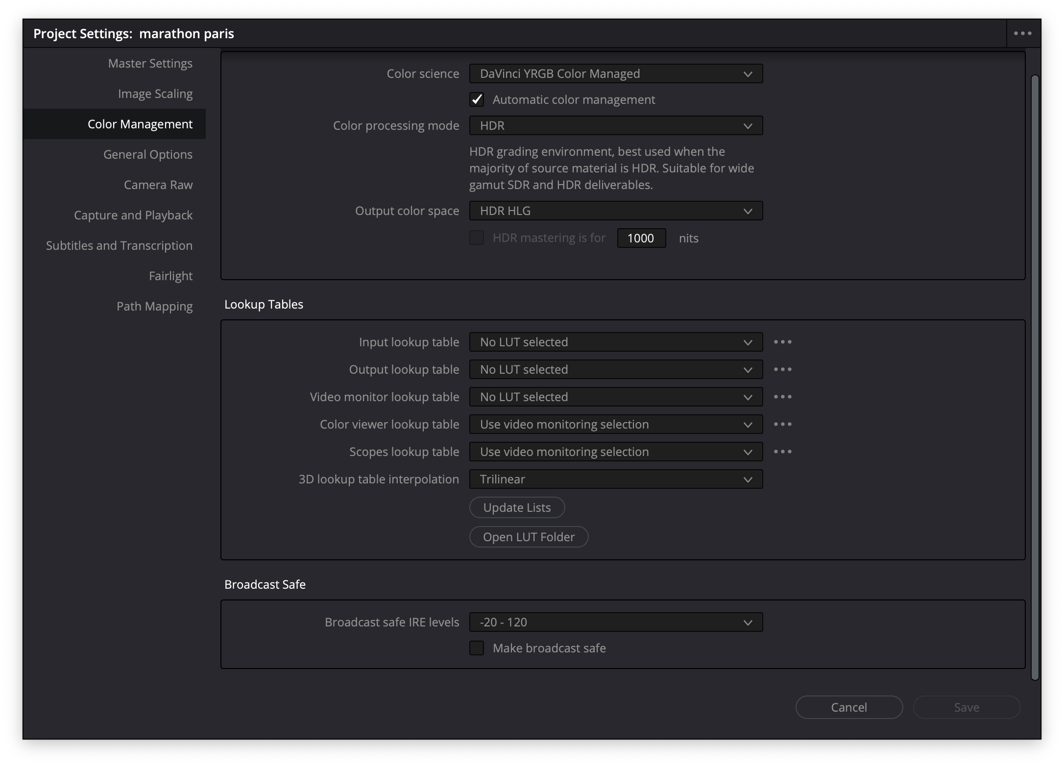 Screenshot of Davinci Resolve