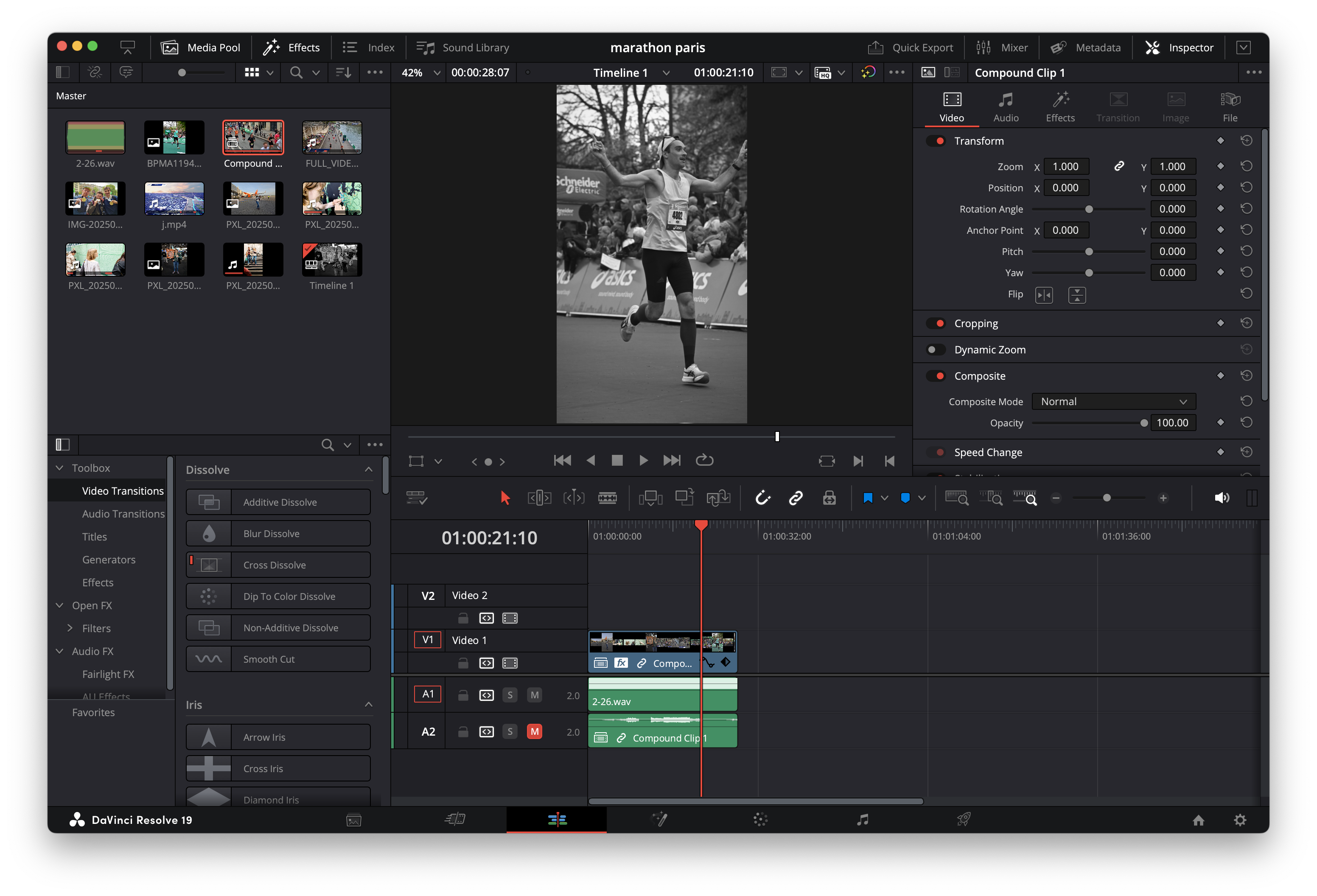 Screenshot of Davinci Resolve