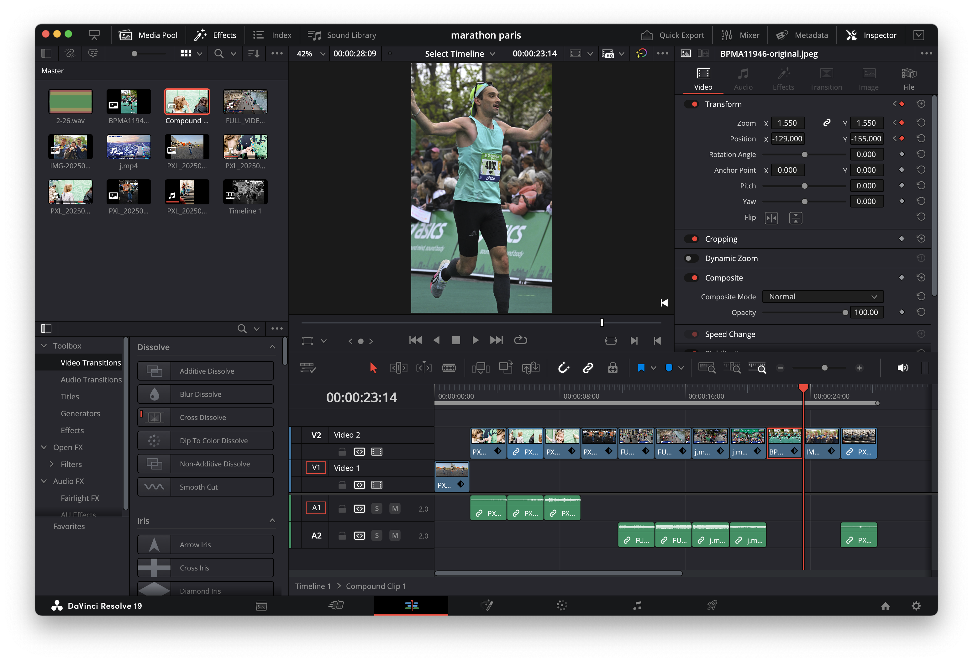 Screenshot of Davinci Resolve