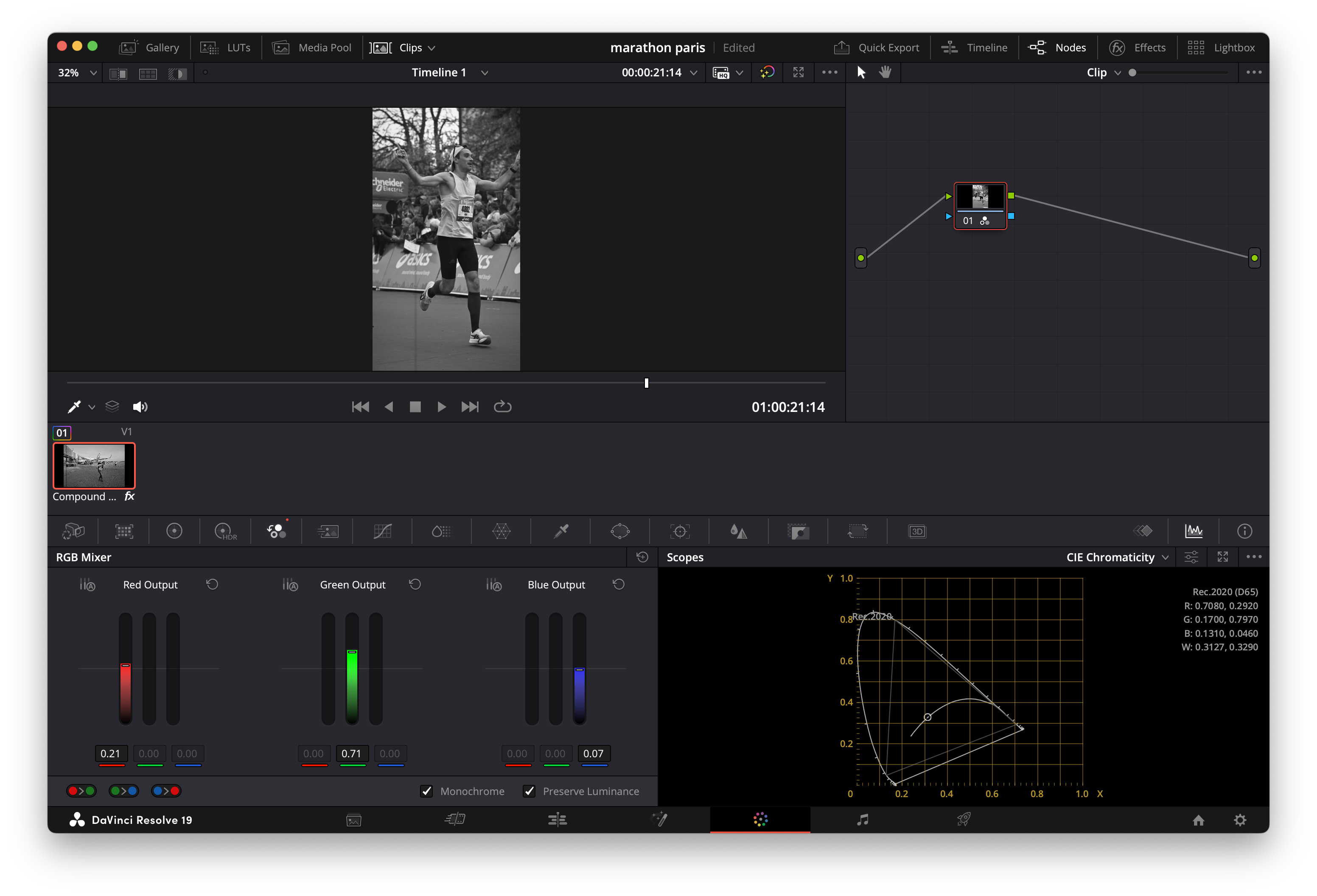 Screenshot of Davinci Resolve