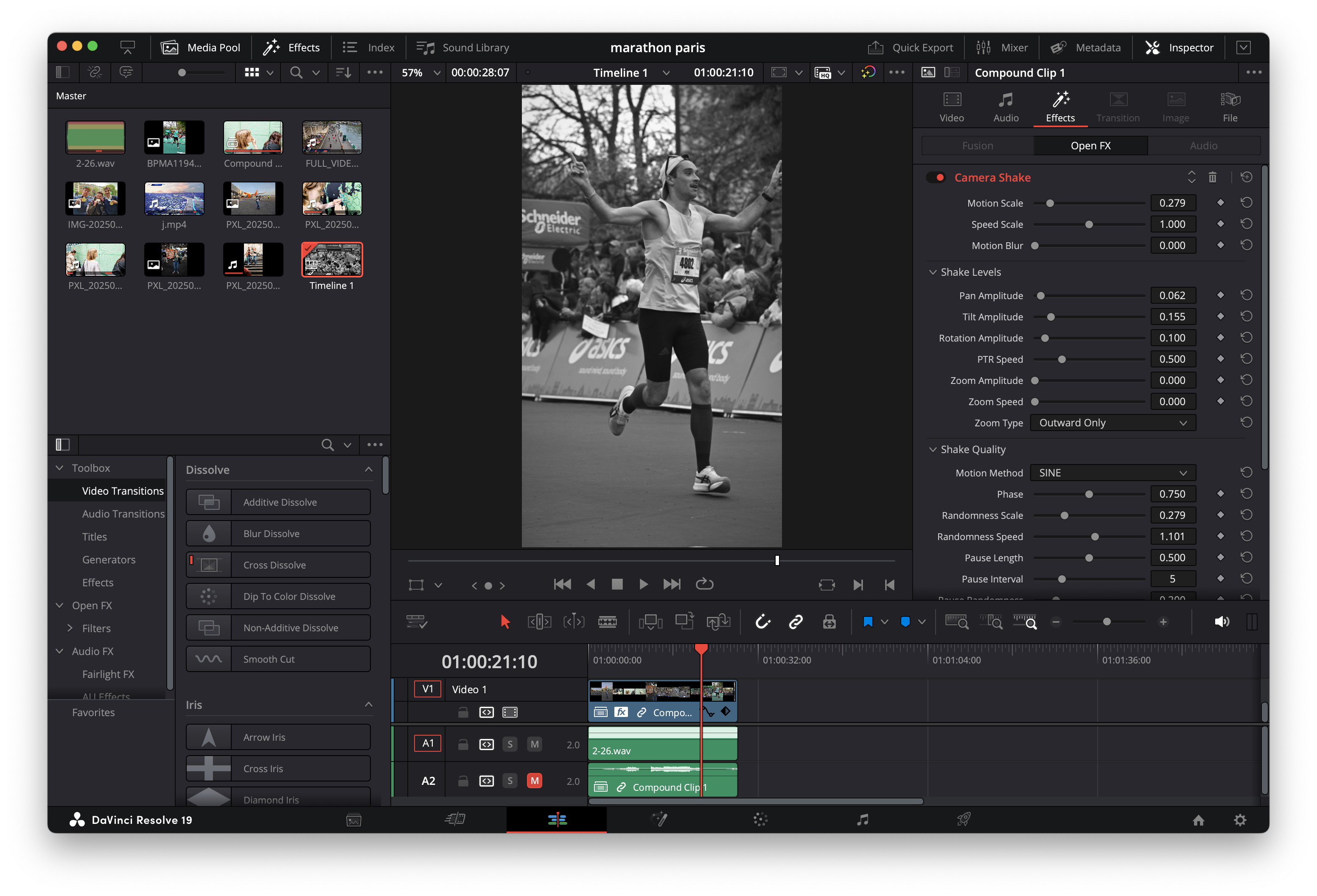 Screenshot of Davinci Resolve